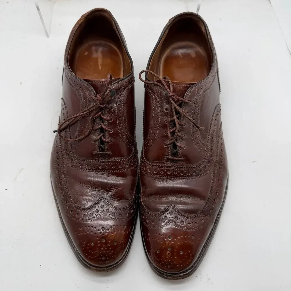 Allen Edmonds McAllister Shoes Men’s 11 D Brown Wingtip Leather Dress